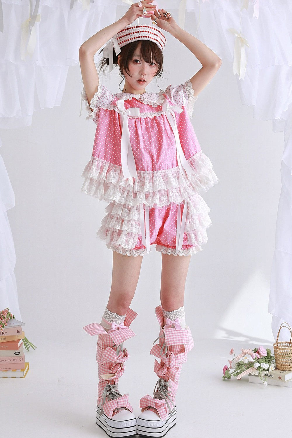 Pink Polka Dot Lolita Tutu Shorts