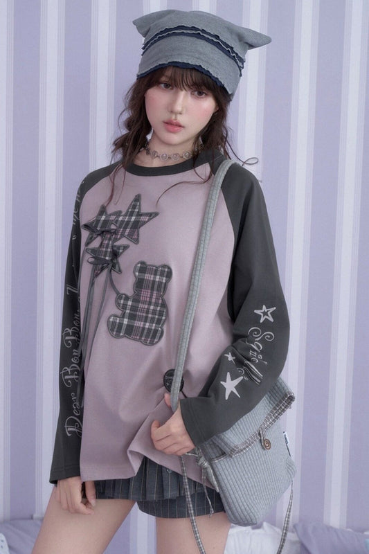 Balloon Bear Raglan Sleeve T-shirt