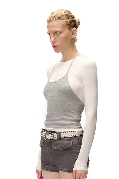 Color-Blocking Layered-Look Long-Sleeve T-shirt