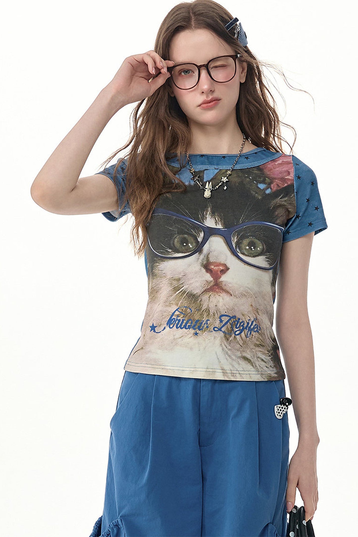 Round Neck Short-Sleeve Top