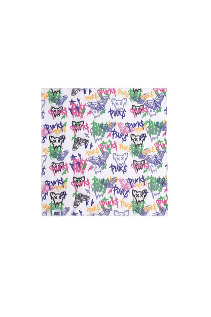 Graffiti Butterfly Cat Digital Mesh Headscarf