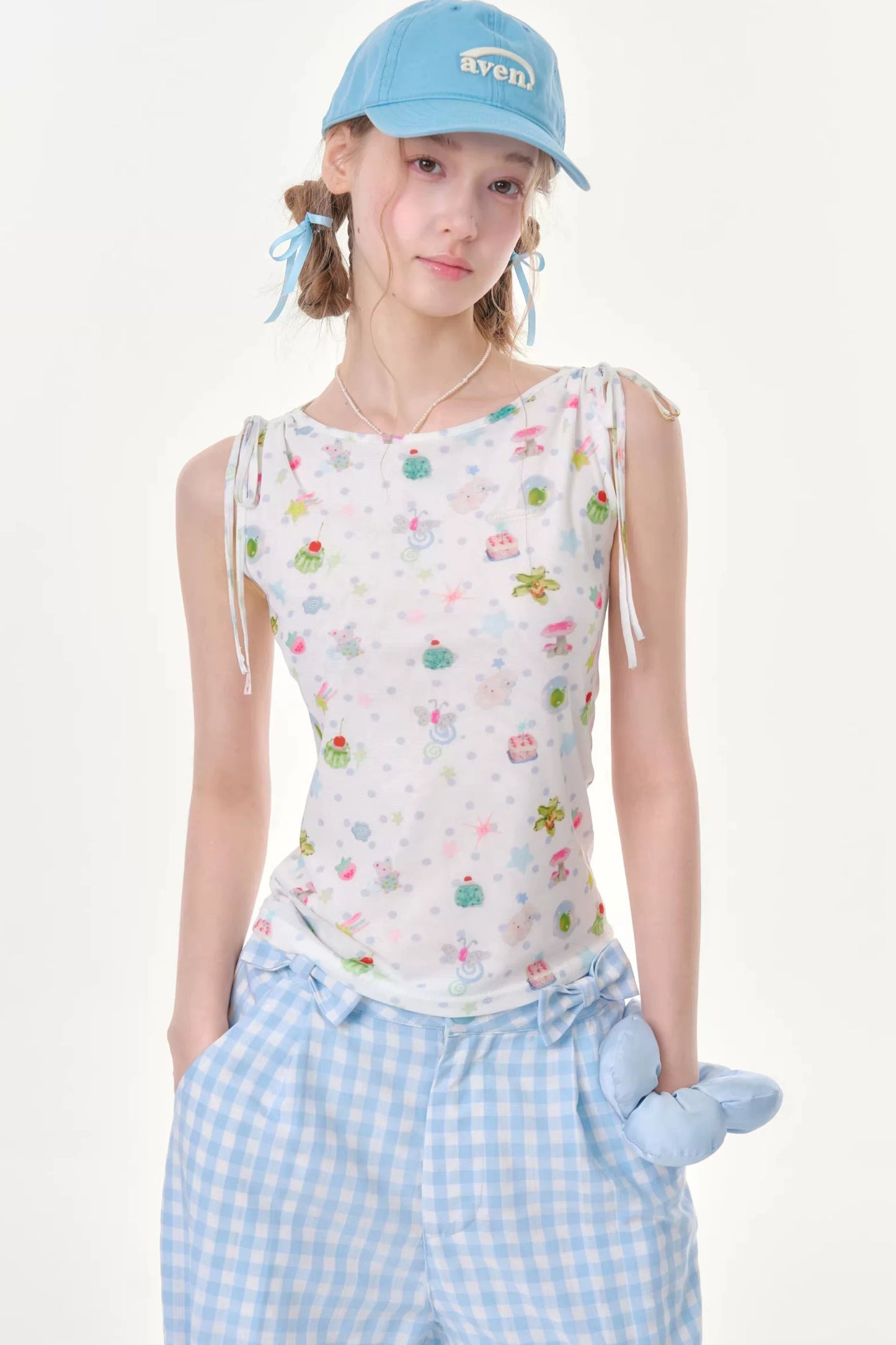 Polka Dot Off-Shoulder Vest
