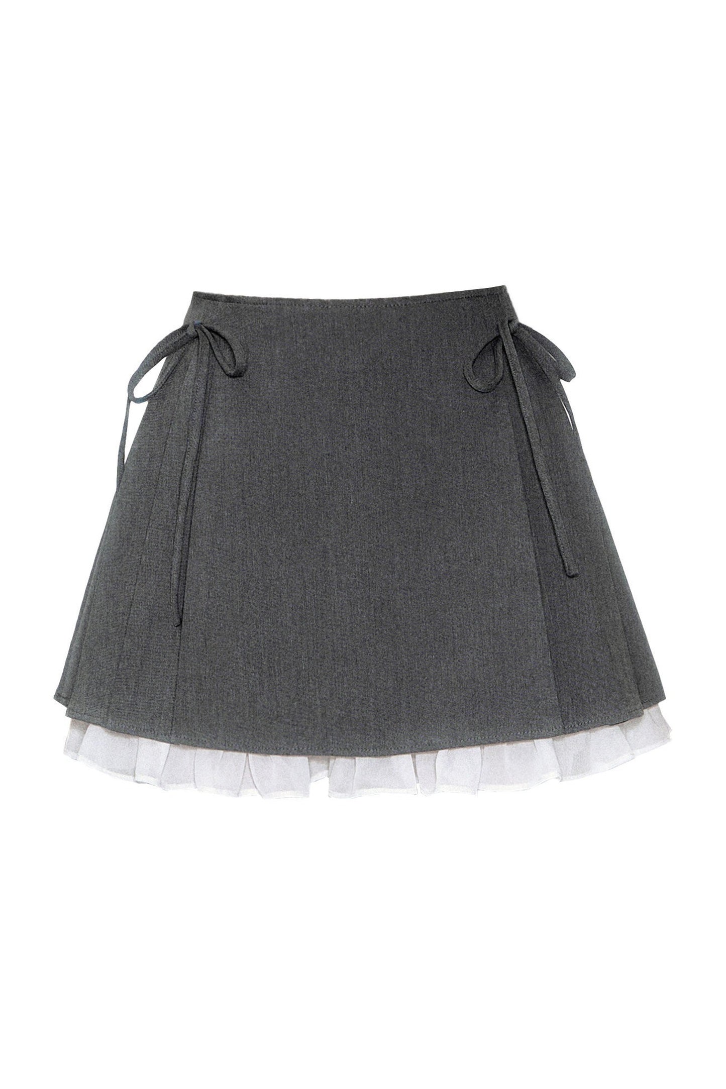 Preppy Shoulder Cutout Lace Blouse and Skirt Set-Up