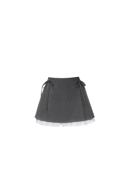 Ensemble blouse à nœud coulissant et jupe