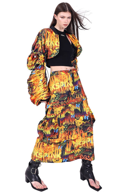 Y2K Silhouette Sleeve Short Jacket