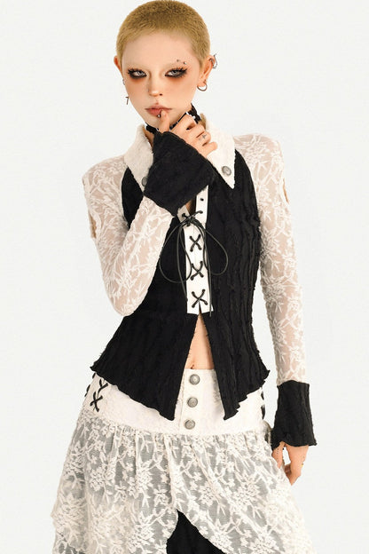 Retro Patchwork Lace Skirt