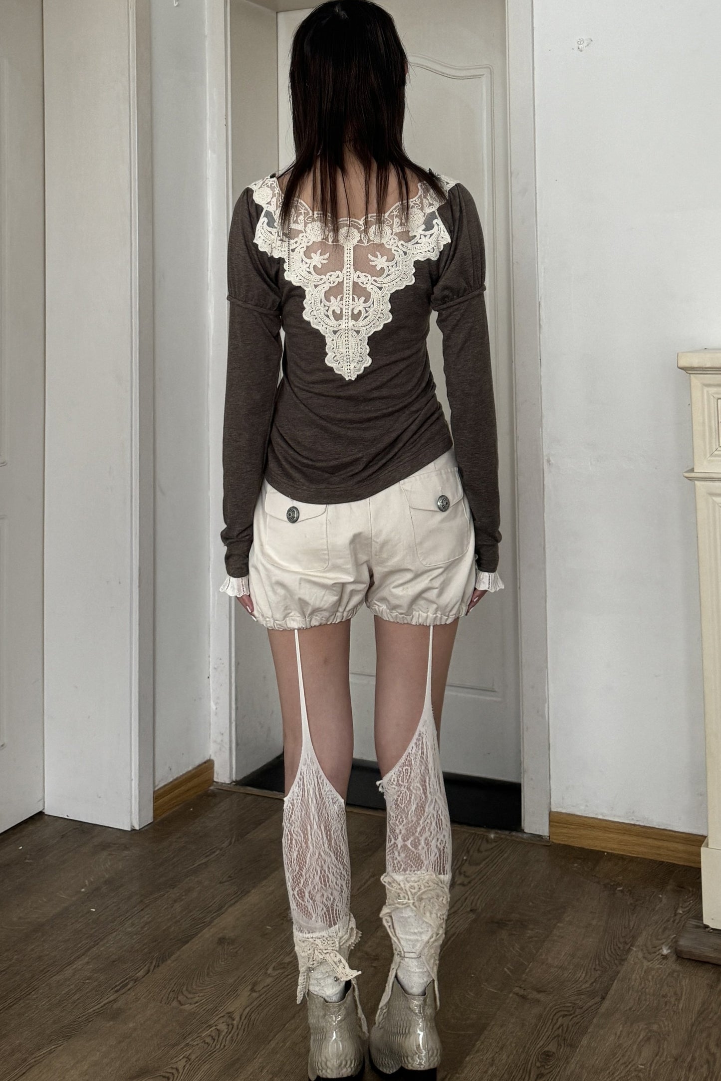 Shorts da tennis con ricamo a cuore