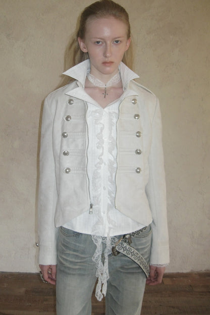 Lace Irregular Hem Long Sleeve Shirt