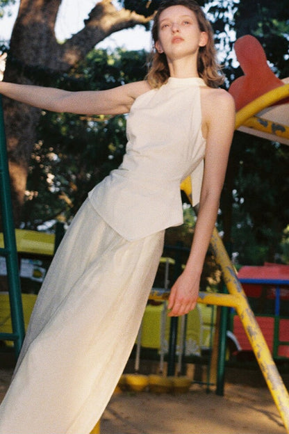 Old Money Mesh Wide-Leg Pants