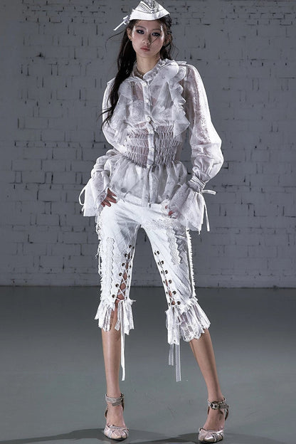 Lace Ruffle Collar Blouse