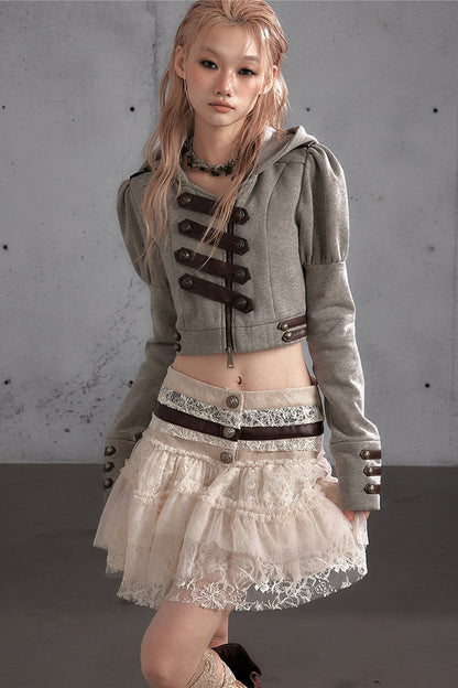 Napoleon Hooded Puff-Sleeve Sweatshirt