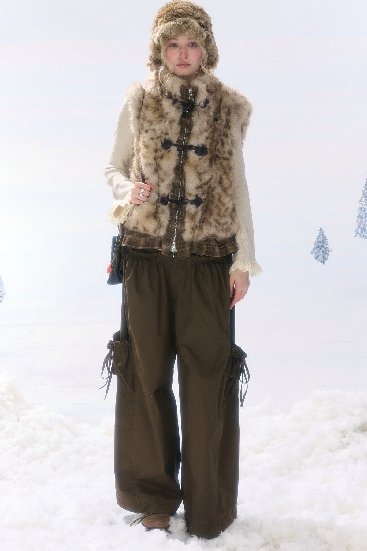 High-Waisted Pocket Workwear Wide-Leg Pants