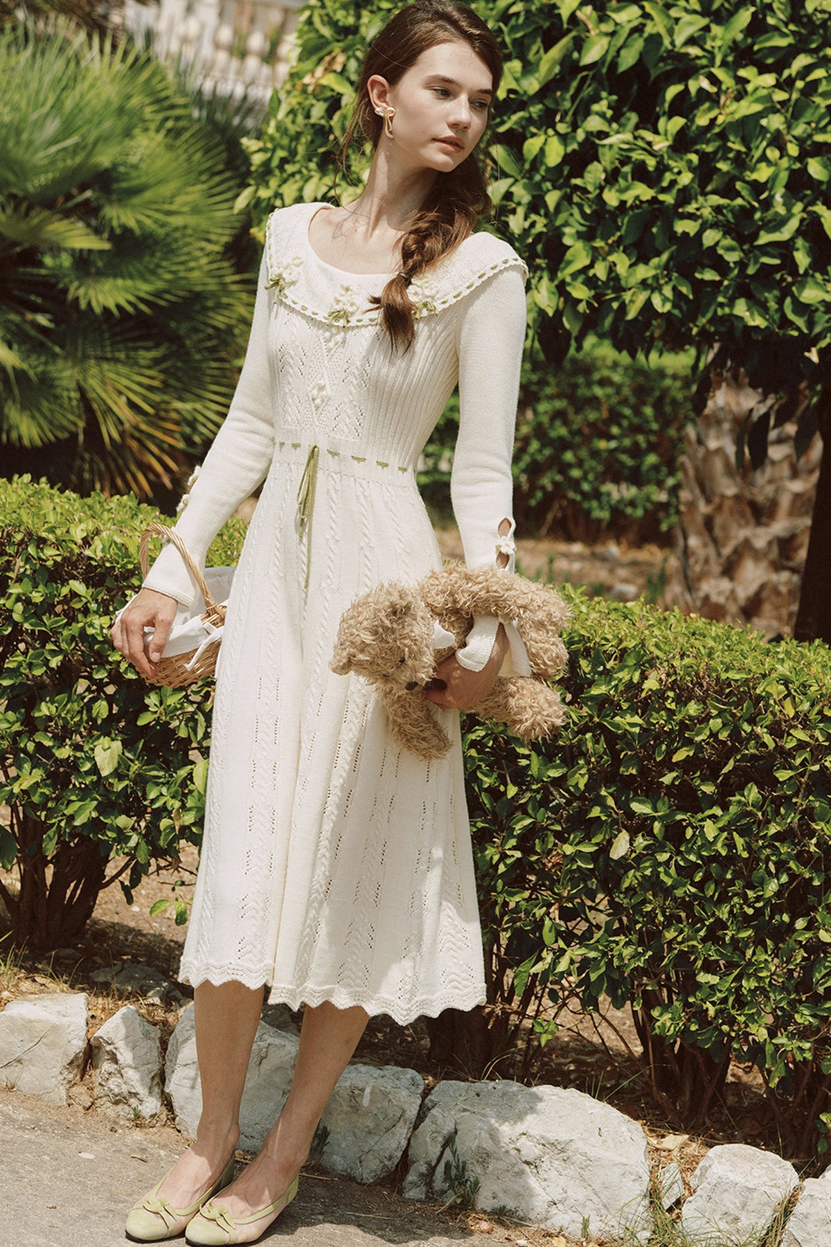 French Pastoral Retro Lazy Simple Knitted Top Set-Up