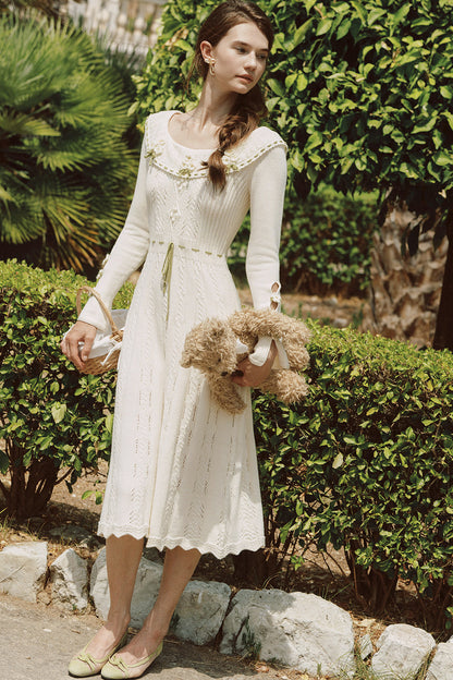 French Pastoral Retro Lazy Simple Knitted Top Set-Up