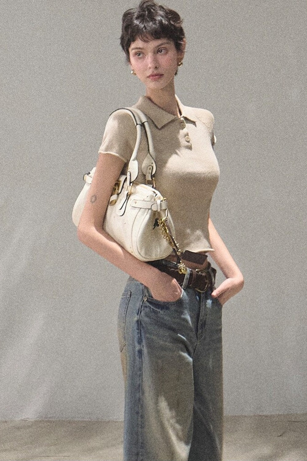 Vintage Hand-Painted Wide Leg Jeans Set