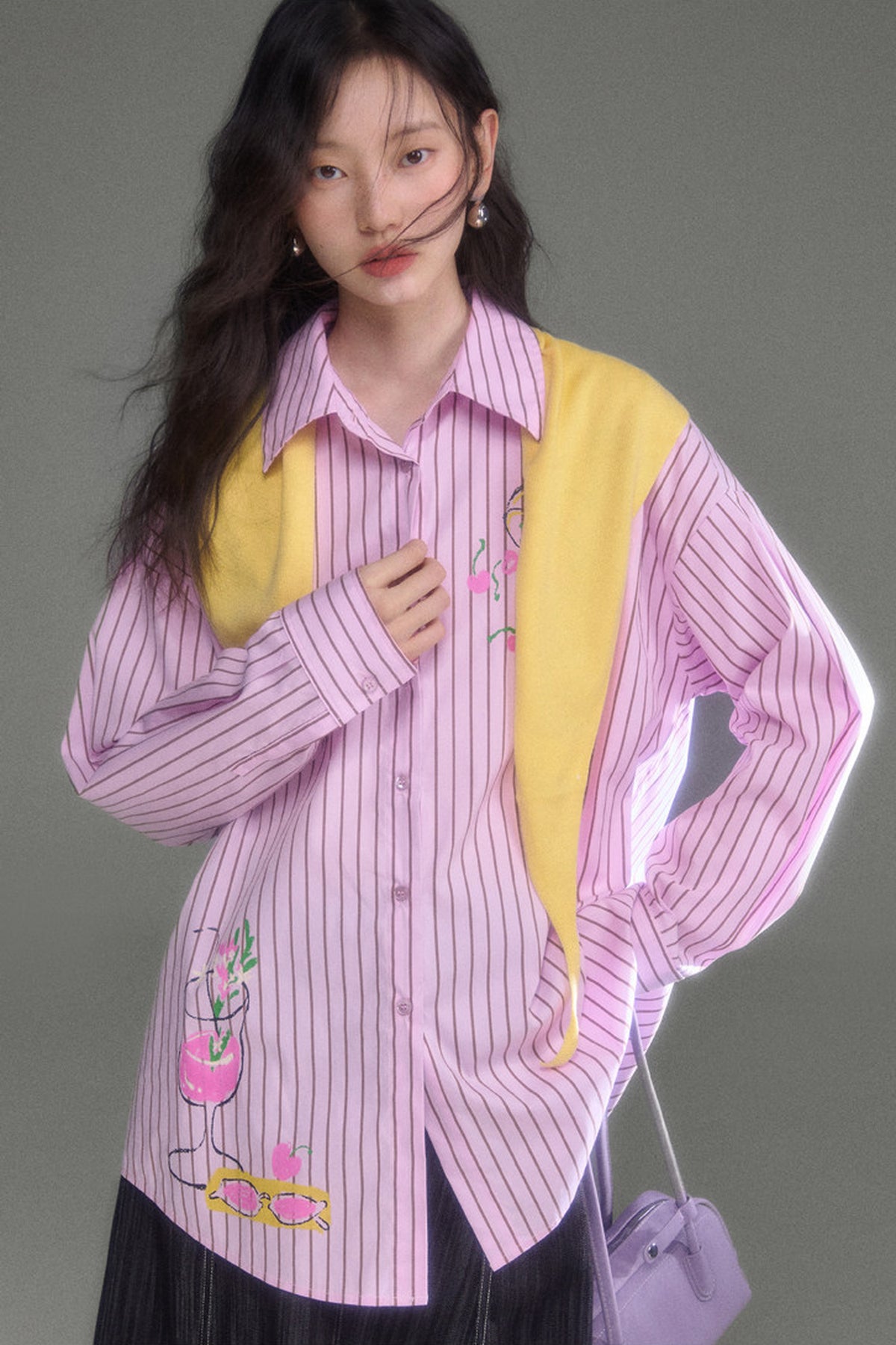 Holiday Striped Long-Sleeve Shirt and Pants Set-Up