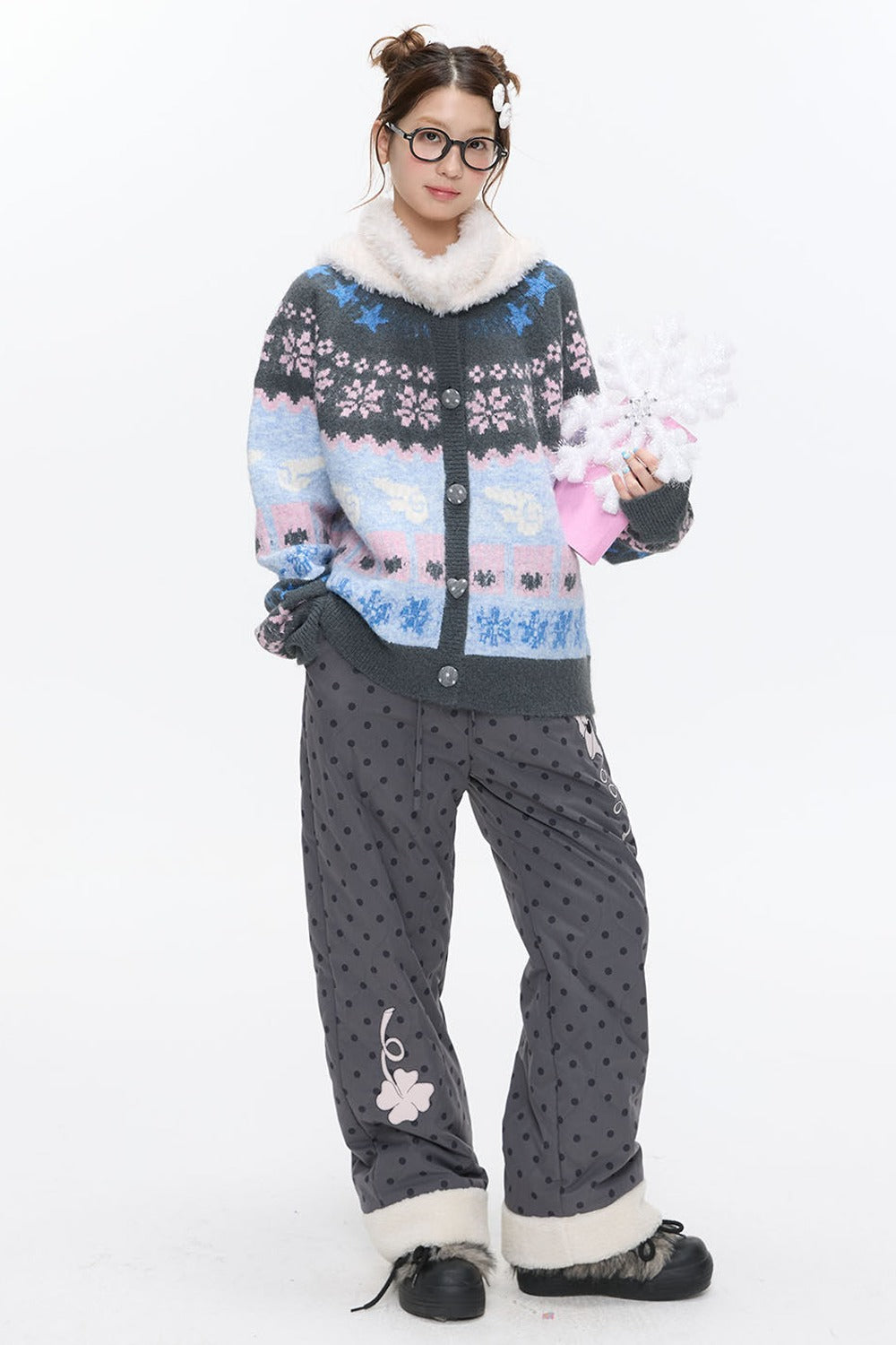 Snowflake Fair Isle Knit Top