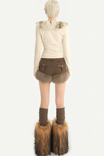 Frayed Denim Shorts