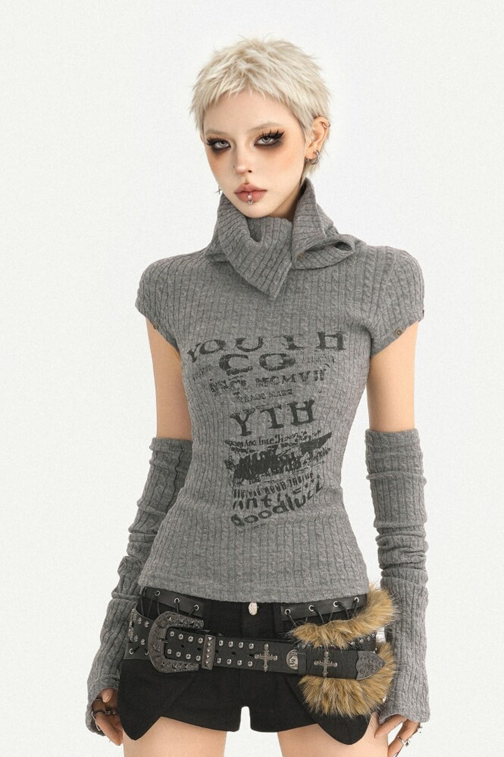 Top in maglia Milk-Cool Molly con collo a mezza altezza
