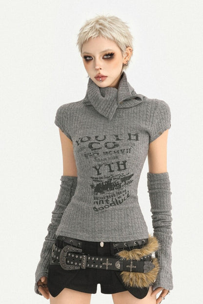 Top in maglia Milk-Cool Molly con collo a mezza altezza