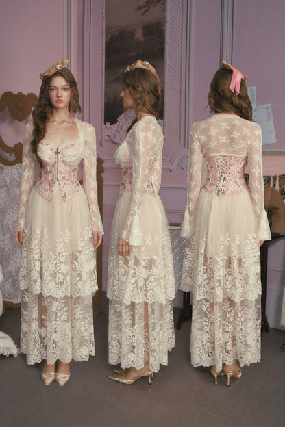 Rose Lace Retro Top