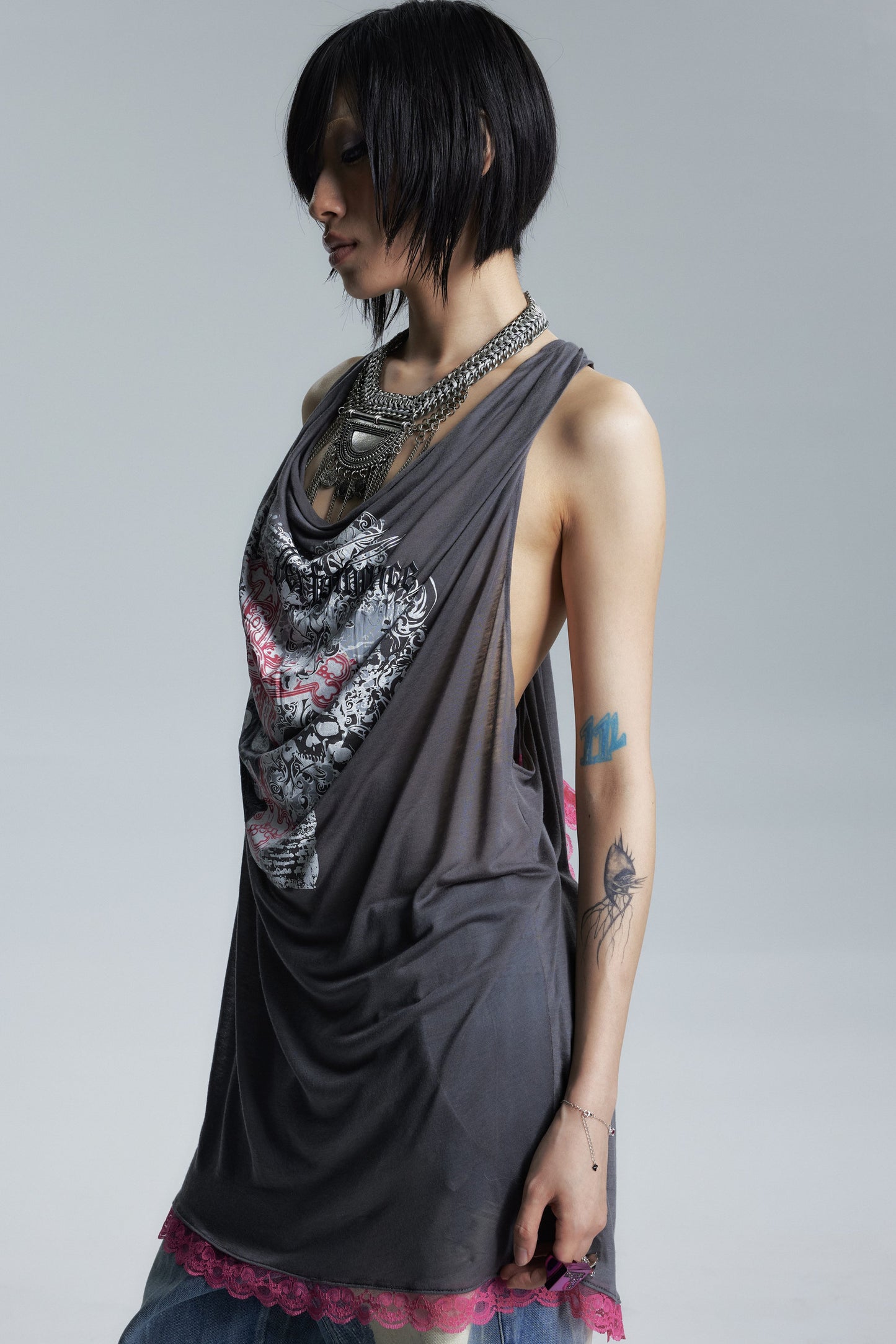 Transparent Swing Collar Camisole Top