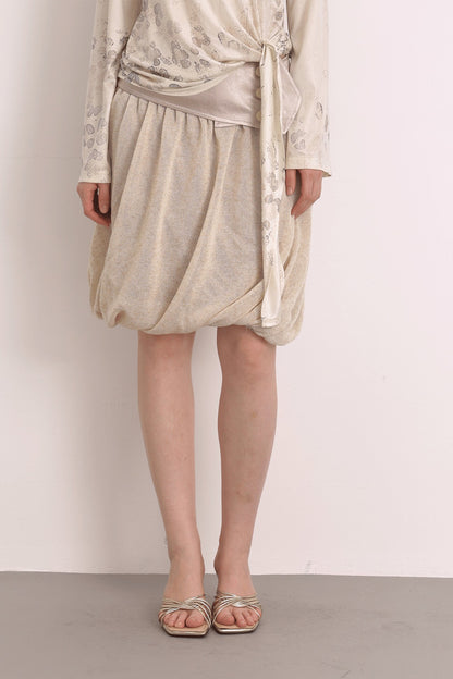 Oatmeal Oil Painting Texture Irregular Skirt