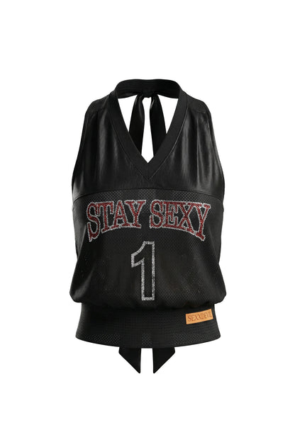 Stay Sexy Halter Tie-Up Tank Top
