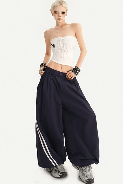 Navy Blue Wide-Leg Pants