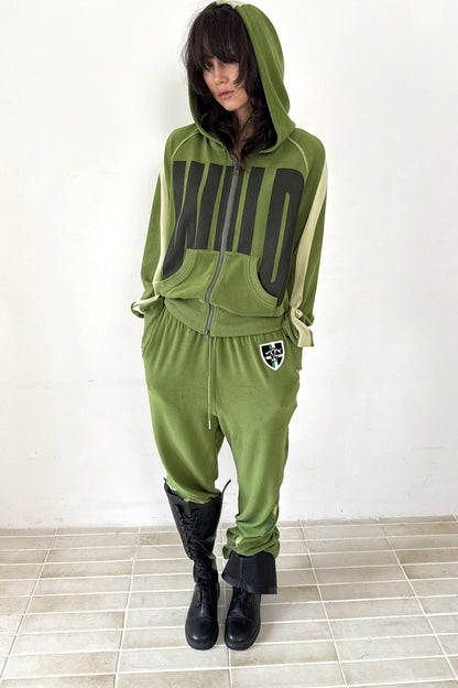 Velvet Texture Color-Block Sweatpants