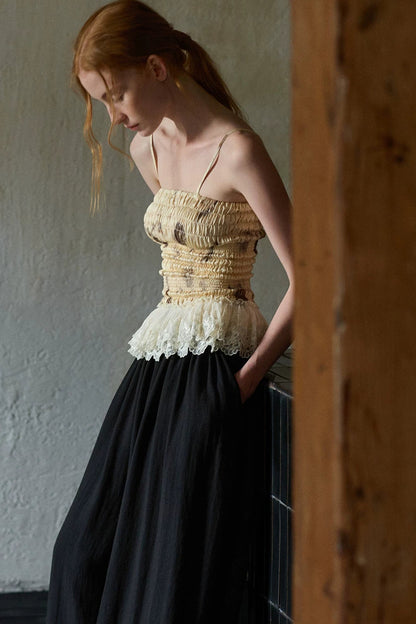 Silk Embroidered Lace Camisole