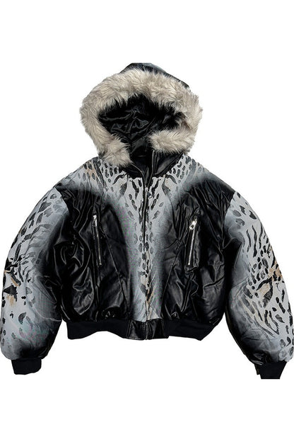Gradient Cheetah Print Short Jacket