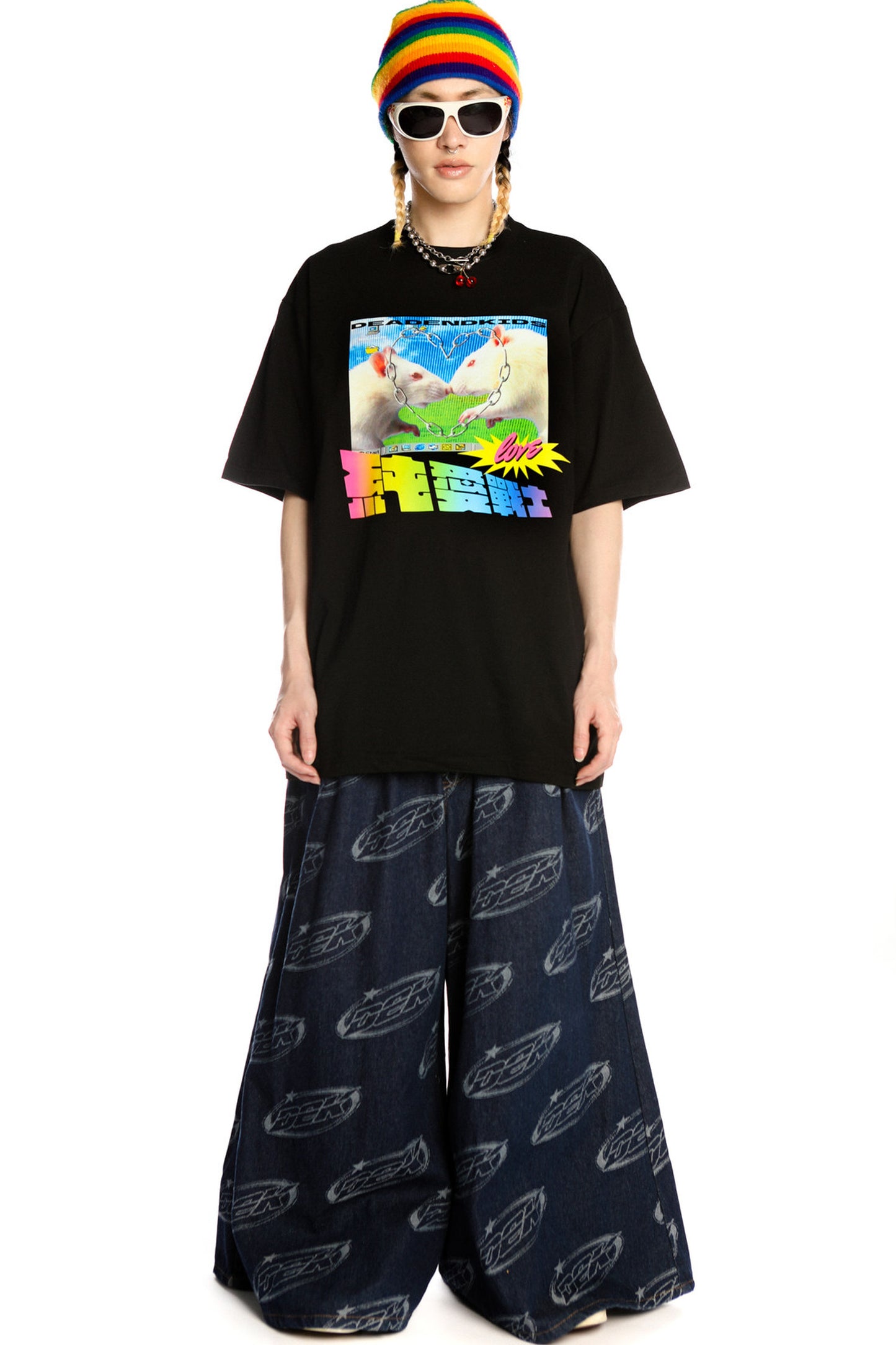 Pure Love Warrior lockere Subkultur-Bluse