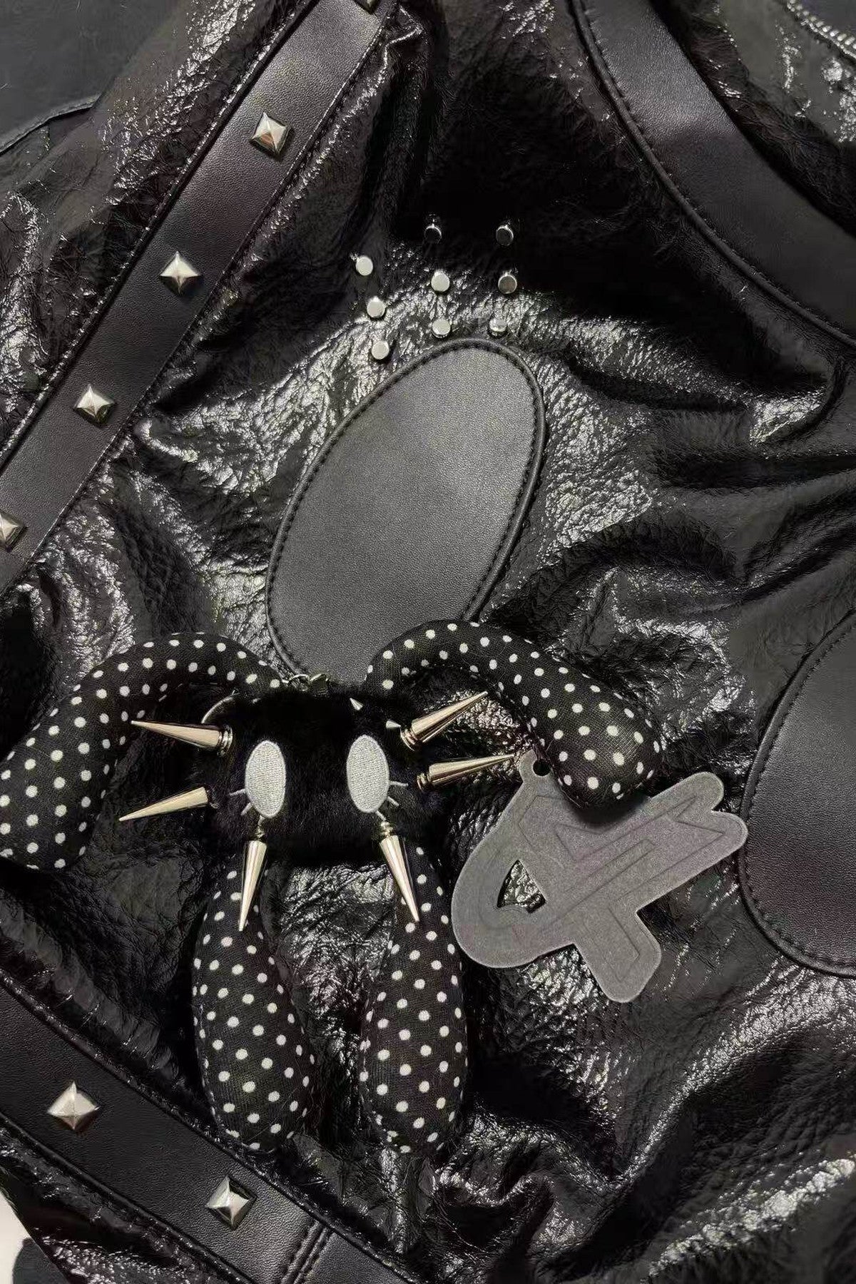 Four-Eared Rivet Polka Dot Rabbit Keychain
