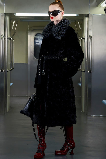 Faux Fur Patchwork Coat