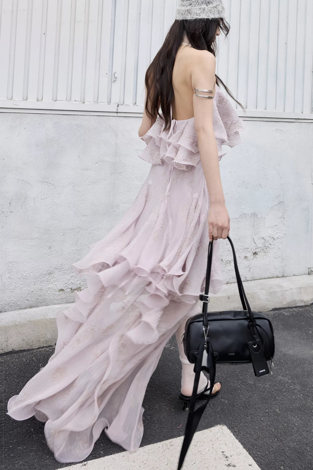 Romantic Ruffle Two-Piece Halter Top Set-Up