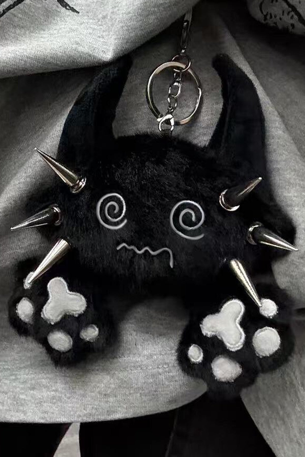 Punk Demon Cat Keychain