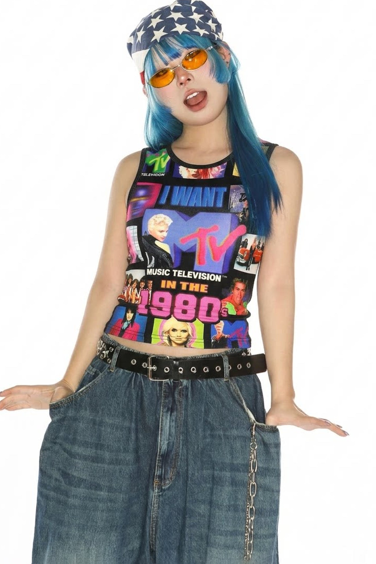 Y2K Devil Cat Print Sleeveless Tank Top