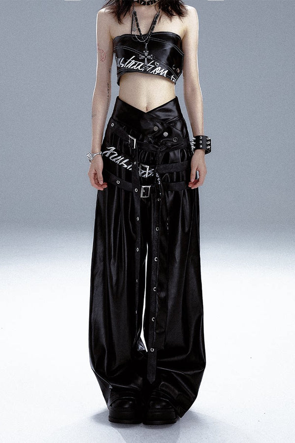 Punk Graffiti Drape Pants
