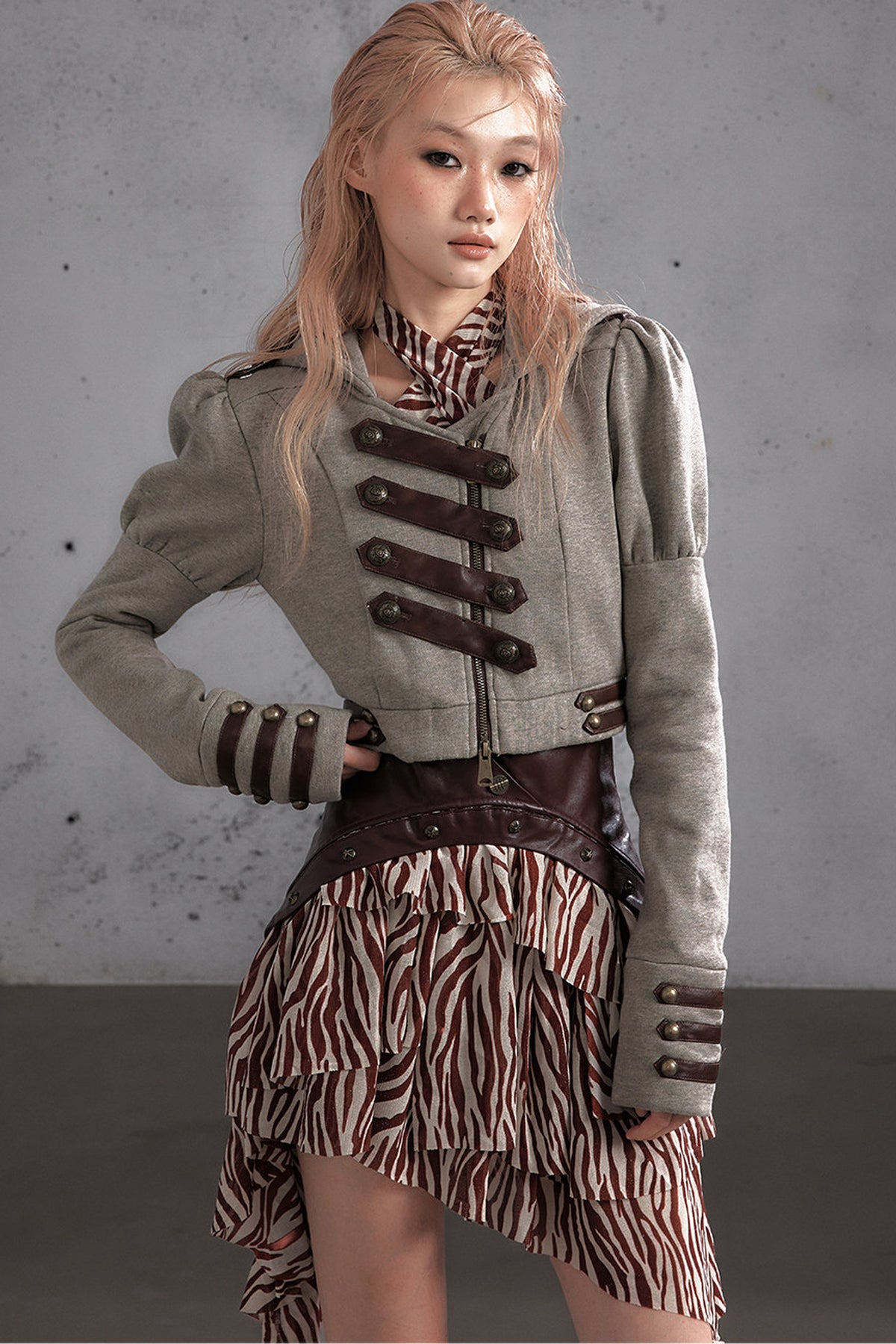 Napoleon Hooded Puff-Sleeve Sweatshirt