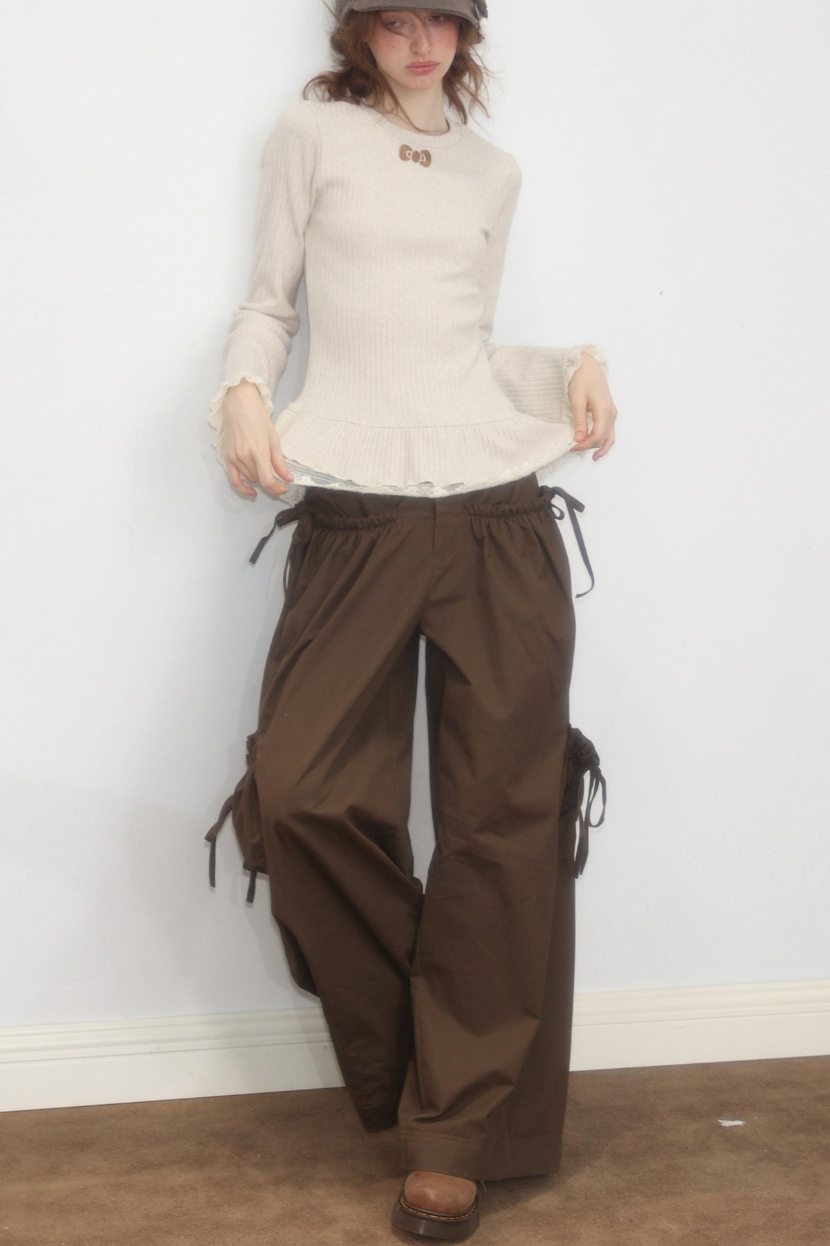 Apricot Butterfly Knit Sweater