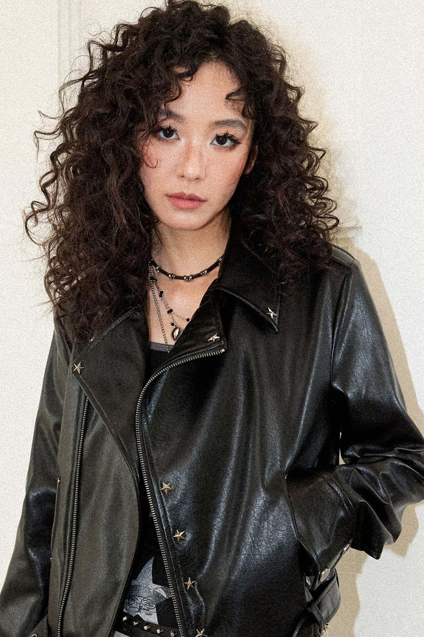 Star-Studded Leather Jacket
