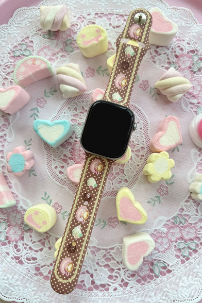 Rose Cake Print Silicone Watch