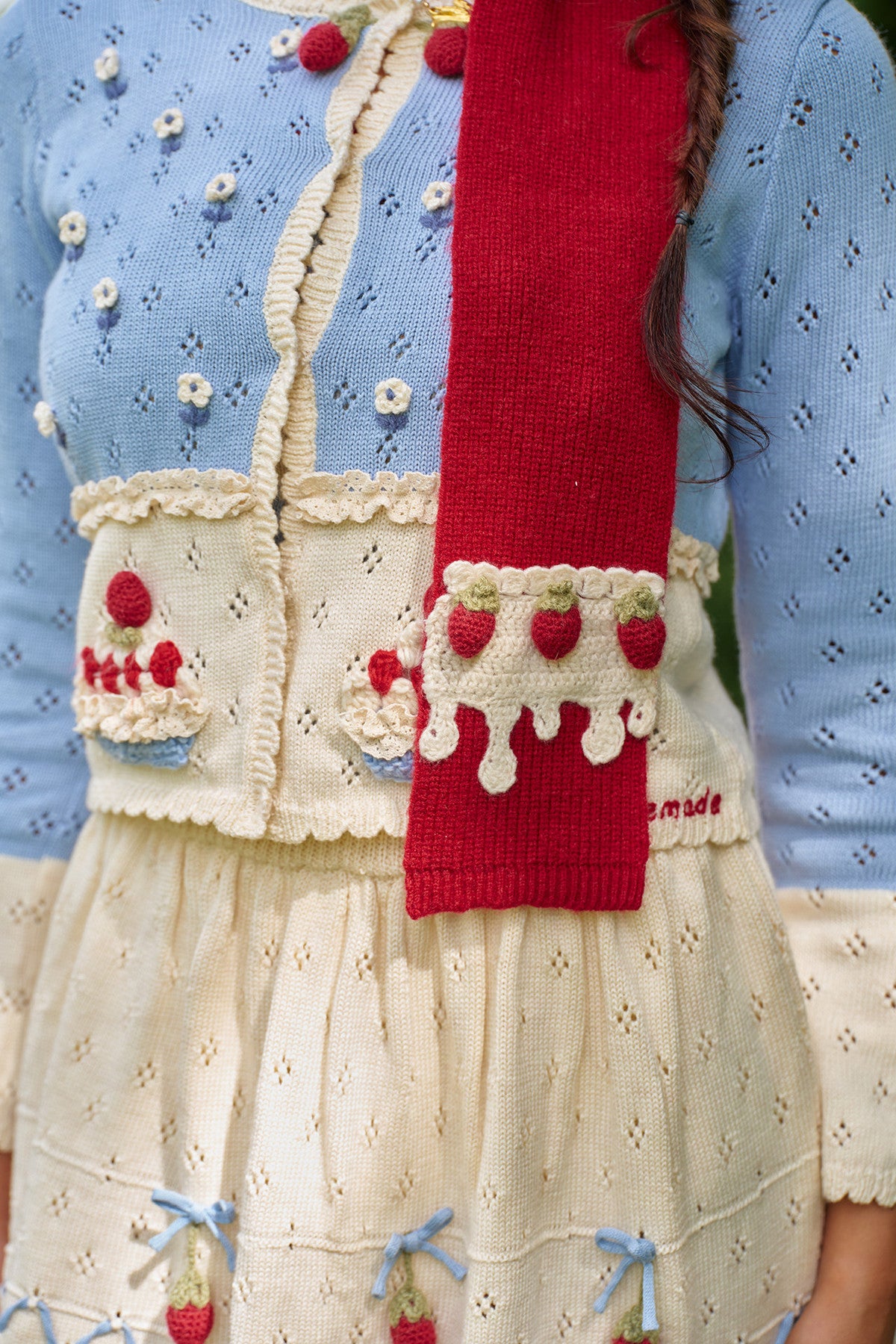 Christmas Berry Knitted Cardigan and Dress Set-Up