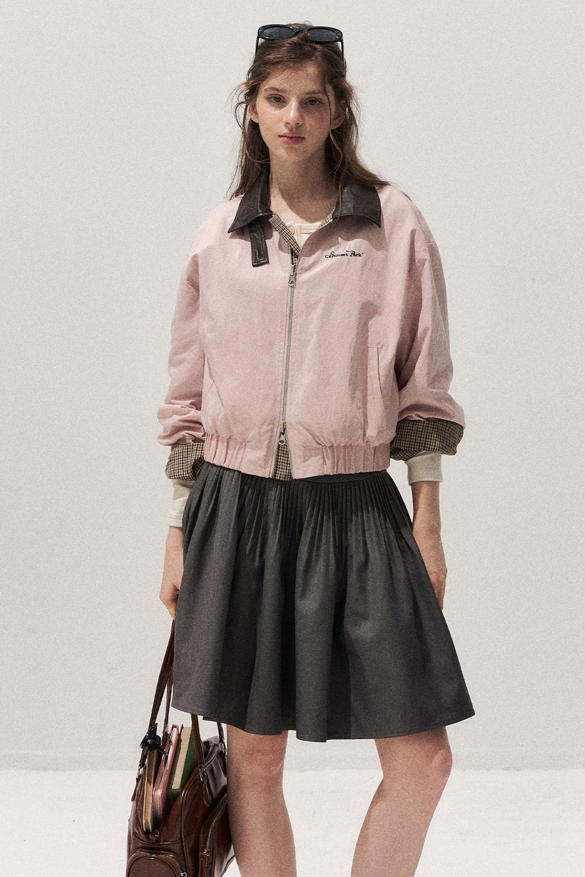 Gray Pleated Ballet Umbrella Skirt