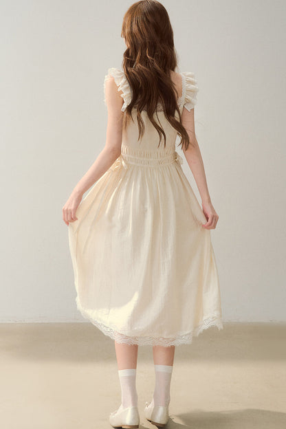 White Shell Lace Dress