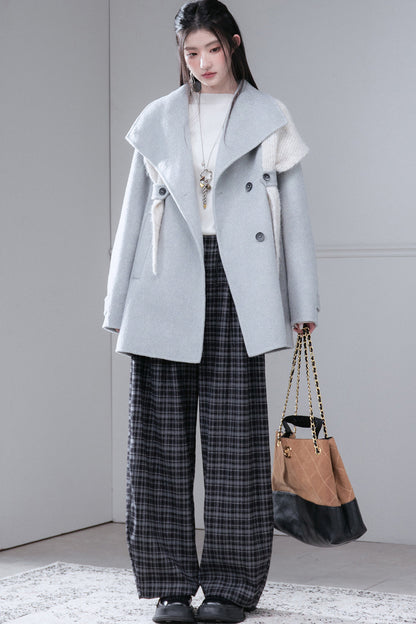 Camel Wool Silk Shawl Coat