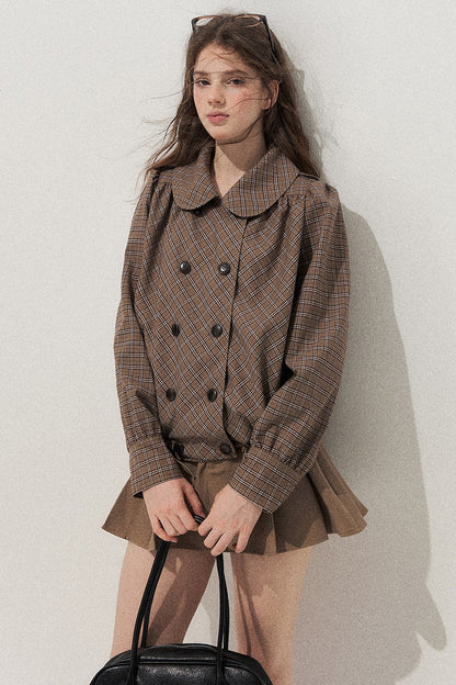 Polka Trench Coat and Skirt Set-Up