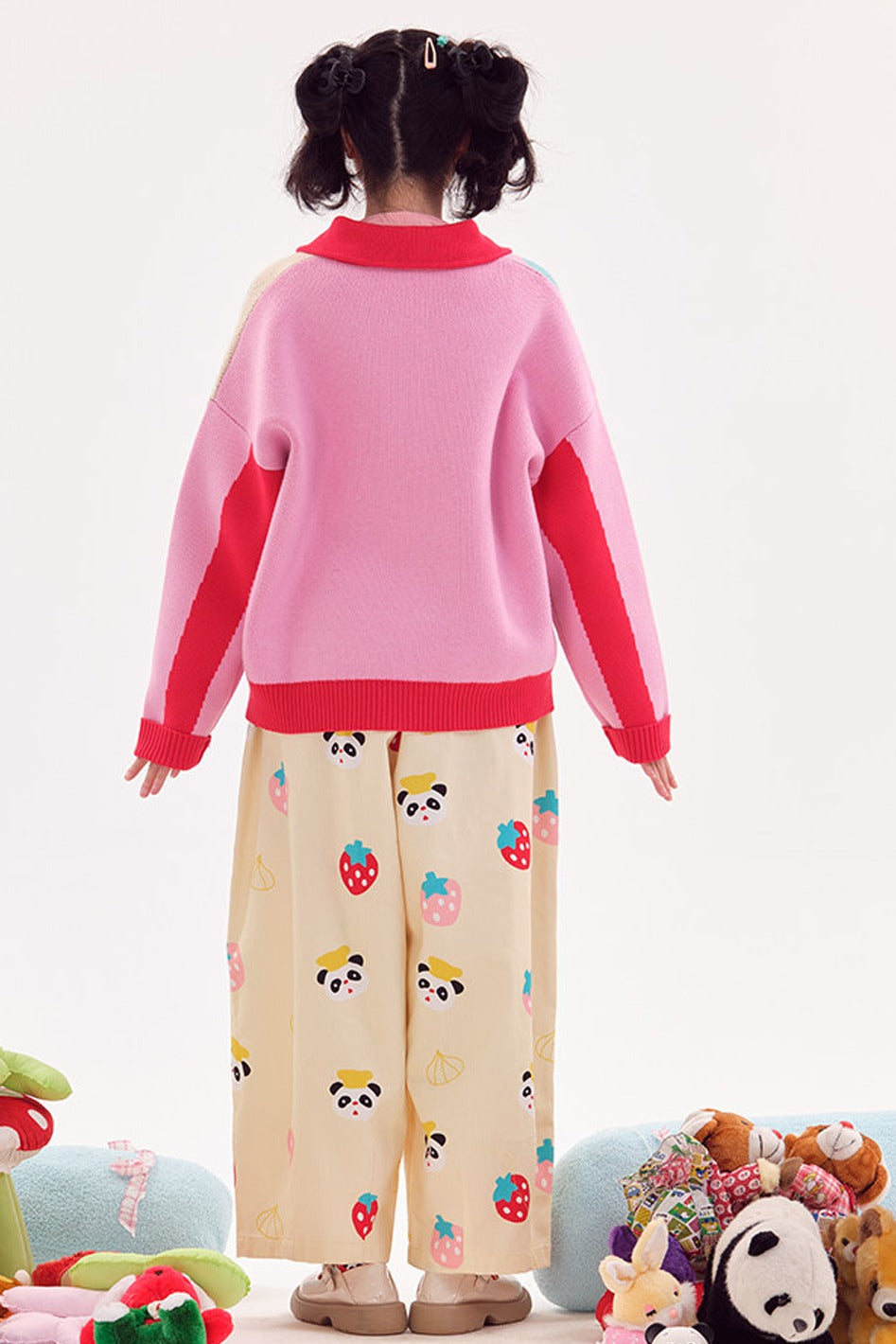 Jeans im japanischen Stil mit Panda-Motiv