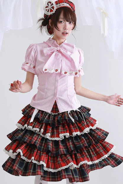 Retro Pink Striped Top